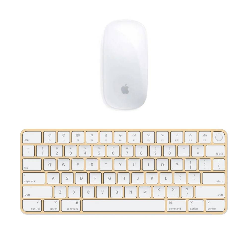 Apple Magic Mouse + Magic Keyboard con TouchID - Giallo con batteria integrata (Ricondizionato) - OTTIMO